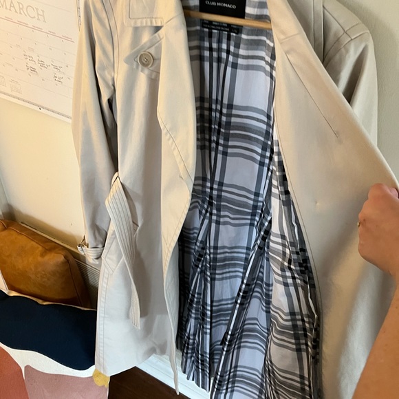 Club Monaco Trench Coat Size Large - Picture 6 of 13